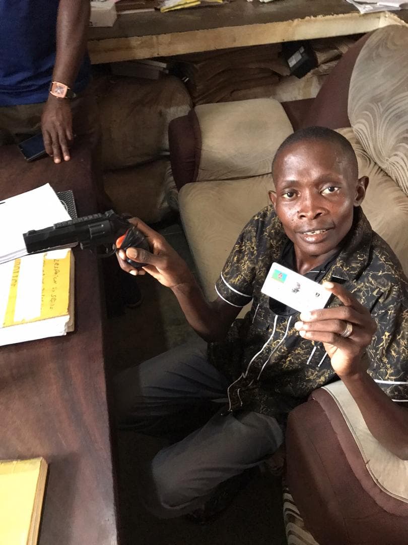 Man with Besigye’s “People’s Gov’t” Stickers held in Possession of Toy Pistol, 'UPDF Uniform'