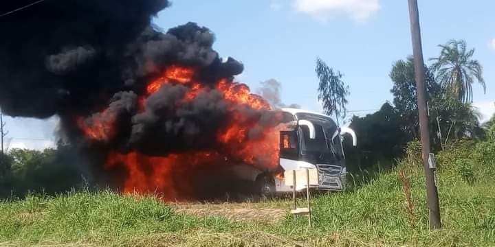 Parliament Luxury Bus Carrying 25 COVID-19 Patients Catches Fire 