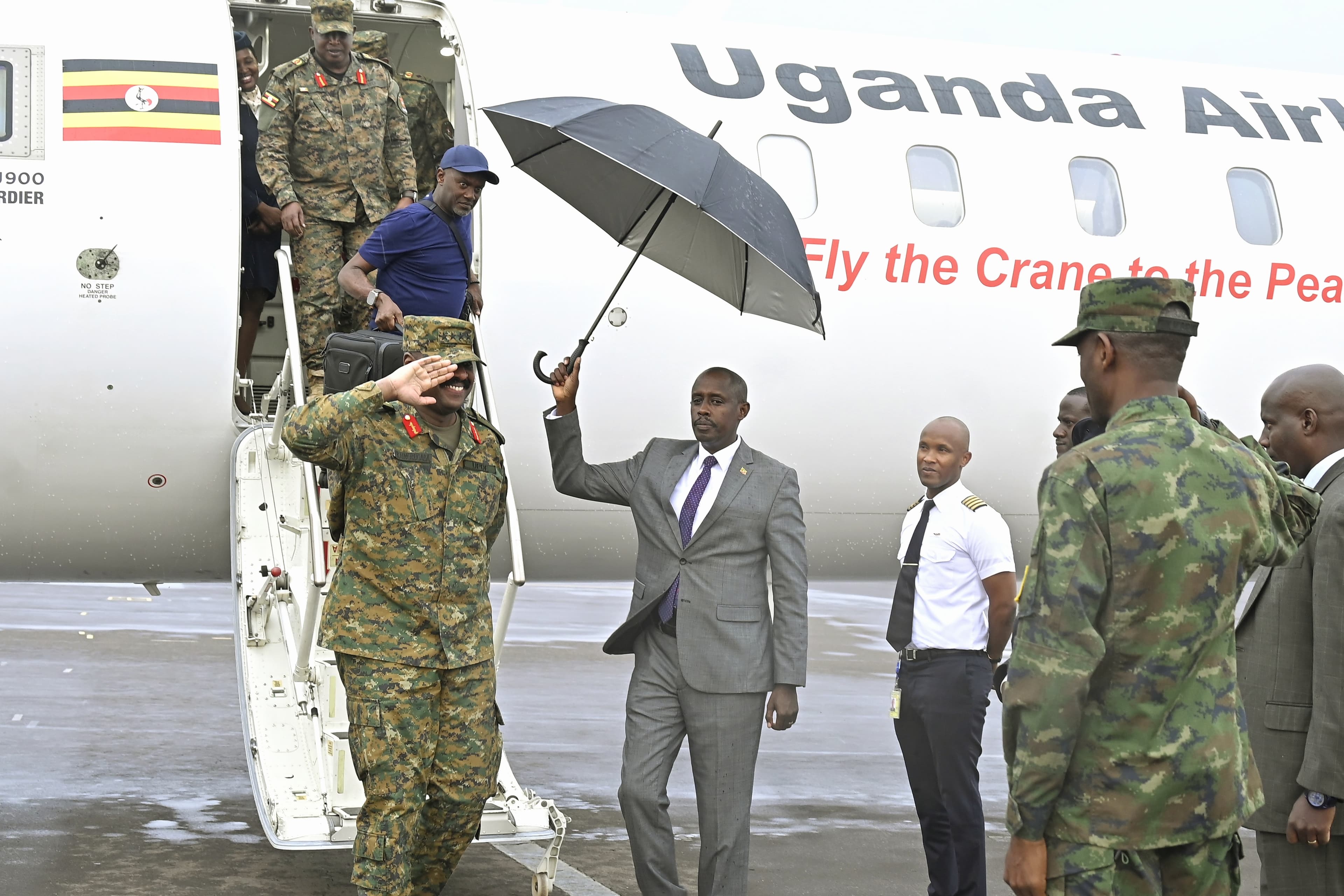 Gen Kainerugaba in Kigali for President Kagame's Swearing in Ceremony