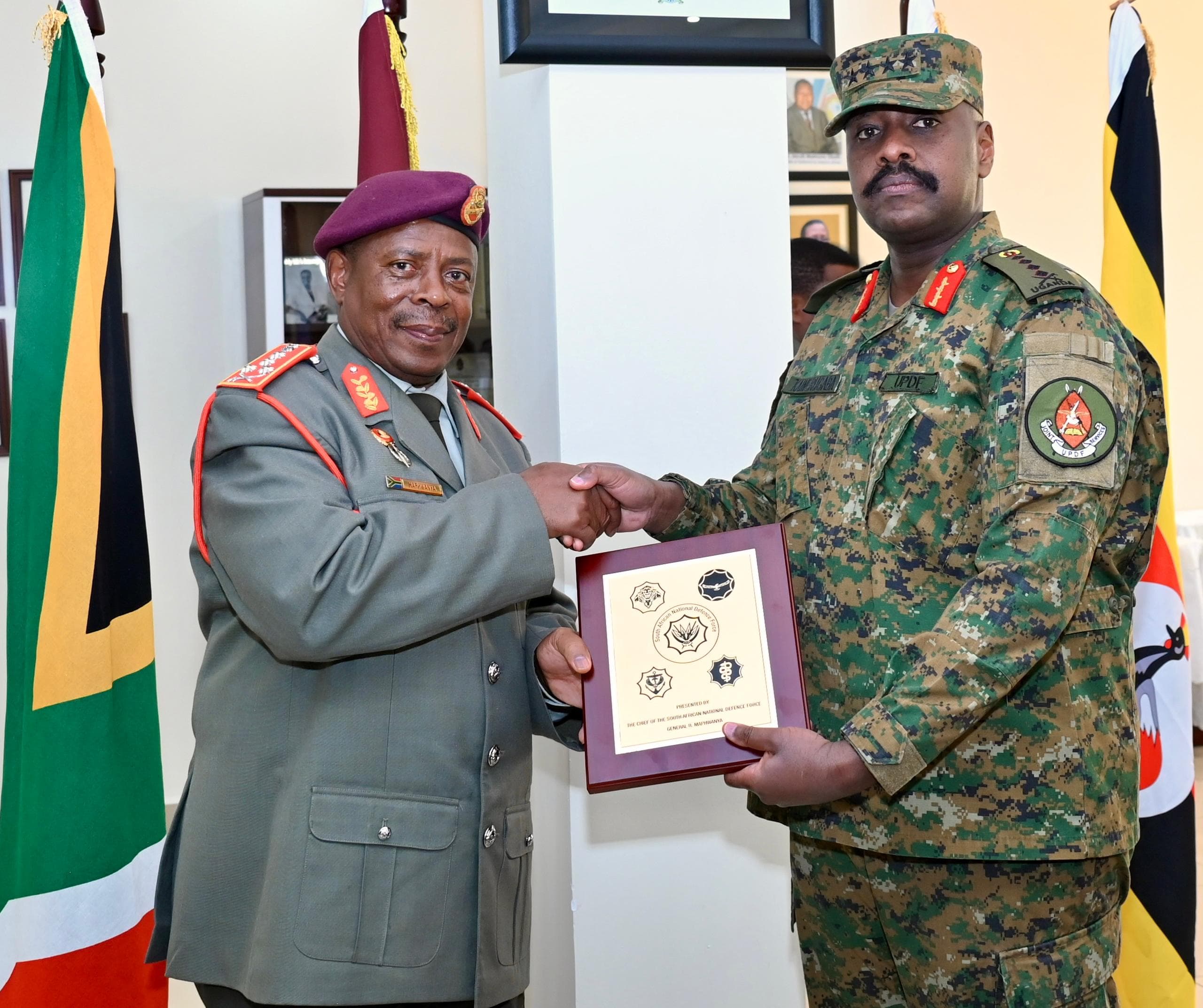 Gen Kainerugaba Discusses Military Cooperation with South African Counterpart