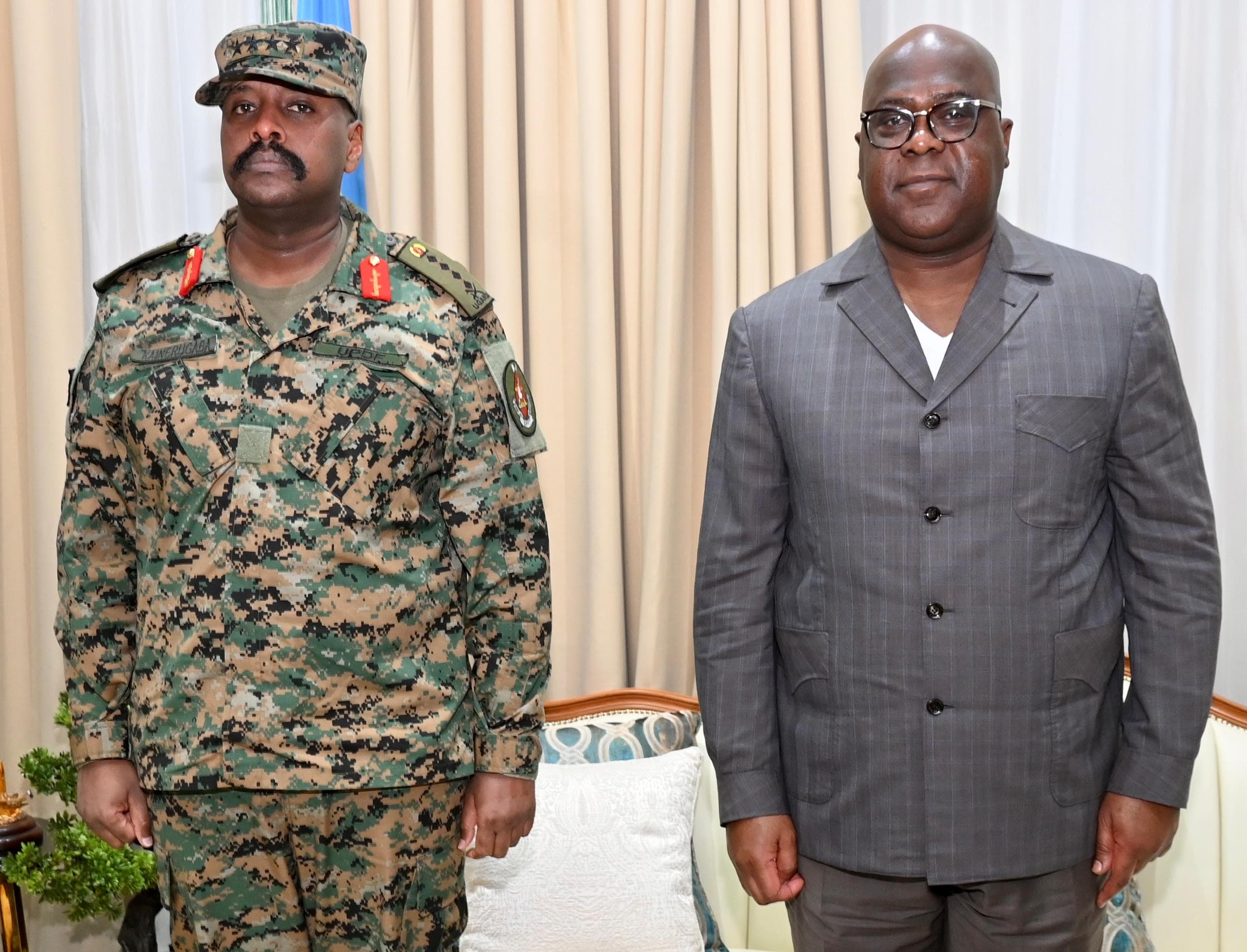 Gen Kainerugaba Holds Talks With DRC President Tshisekedi
