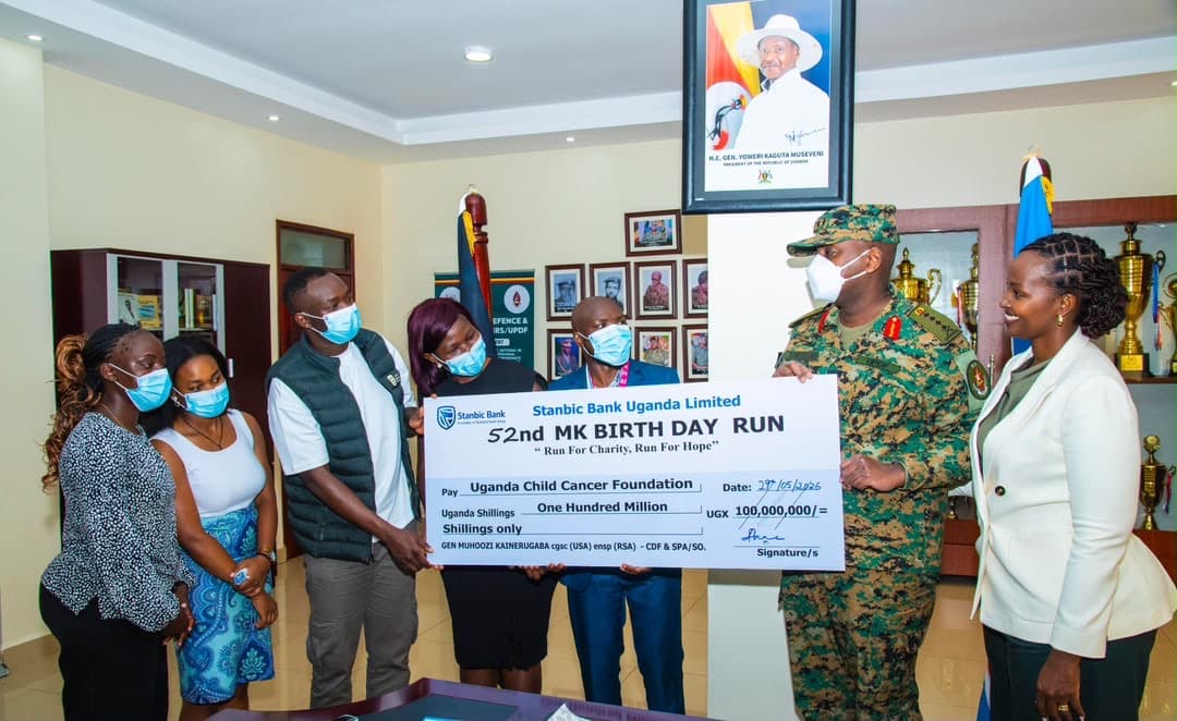 Gen Kainerugaba Channels UGX 100 Million Birthday Run Cash to Support Child Cancer Foundation