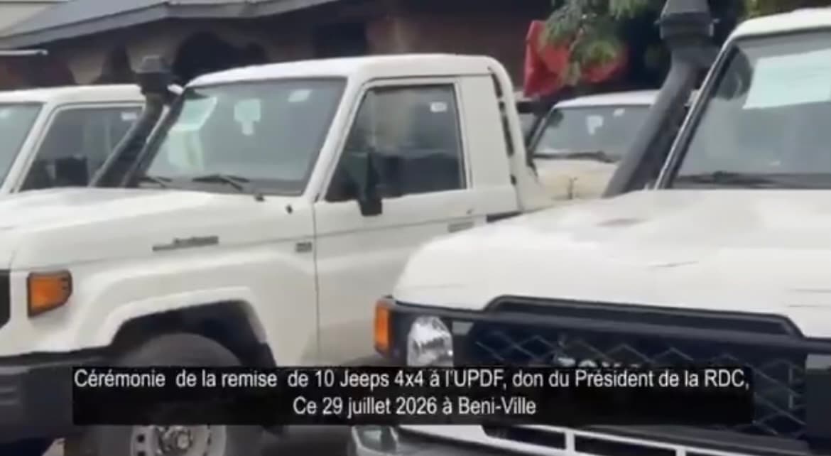 DRC President Tshisekedi Donates Pickup Trucks to UPDF’s Operation Shujaa