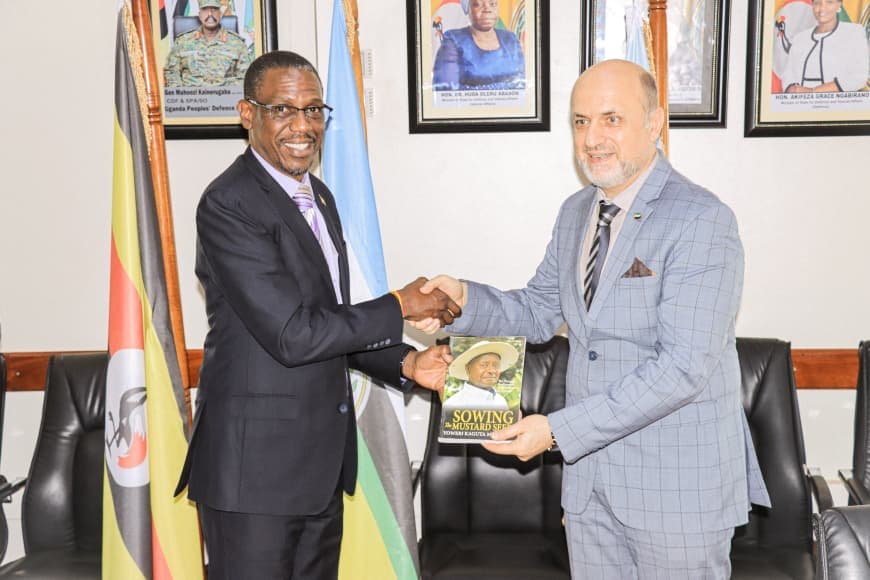 Minister Kiryowa Kiwanuka Meets Syrian Diplomat, Clarifies UPDF Role in Prospective Gaza Mission