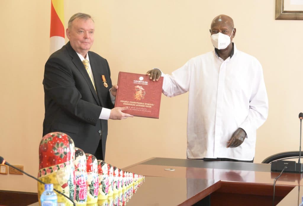Museveni Bids Farewell to Russian Envoy, Meets Western Diplomats