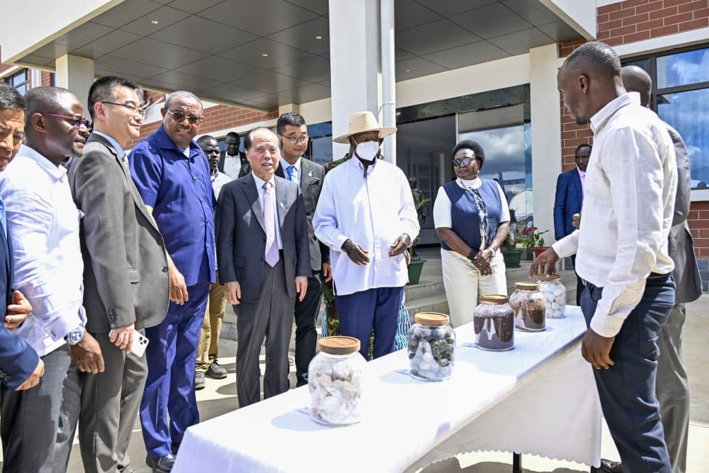 President Yoweri Kaguta Museveni presided over the launch of Yaobai Cement clinker plant’s first production phase in Moroto.