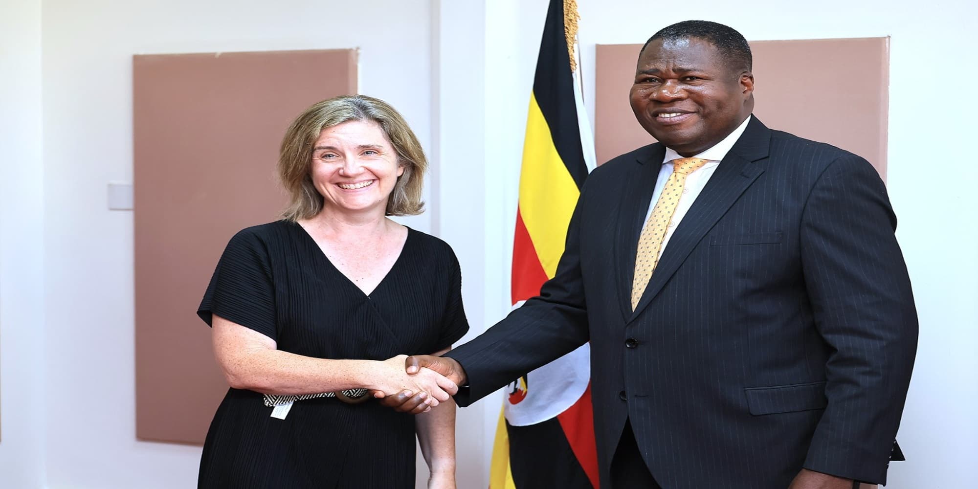 Speaker Jacob Marksons Oboth meeting with UK lawmaker Dr. Beccy Cooper.