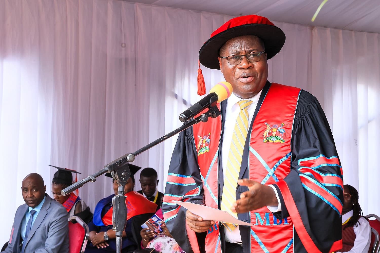 Speaker Jacob Oboth Addresses MBI 16th Graduation, Calls for Practical Innovation and Integrity