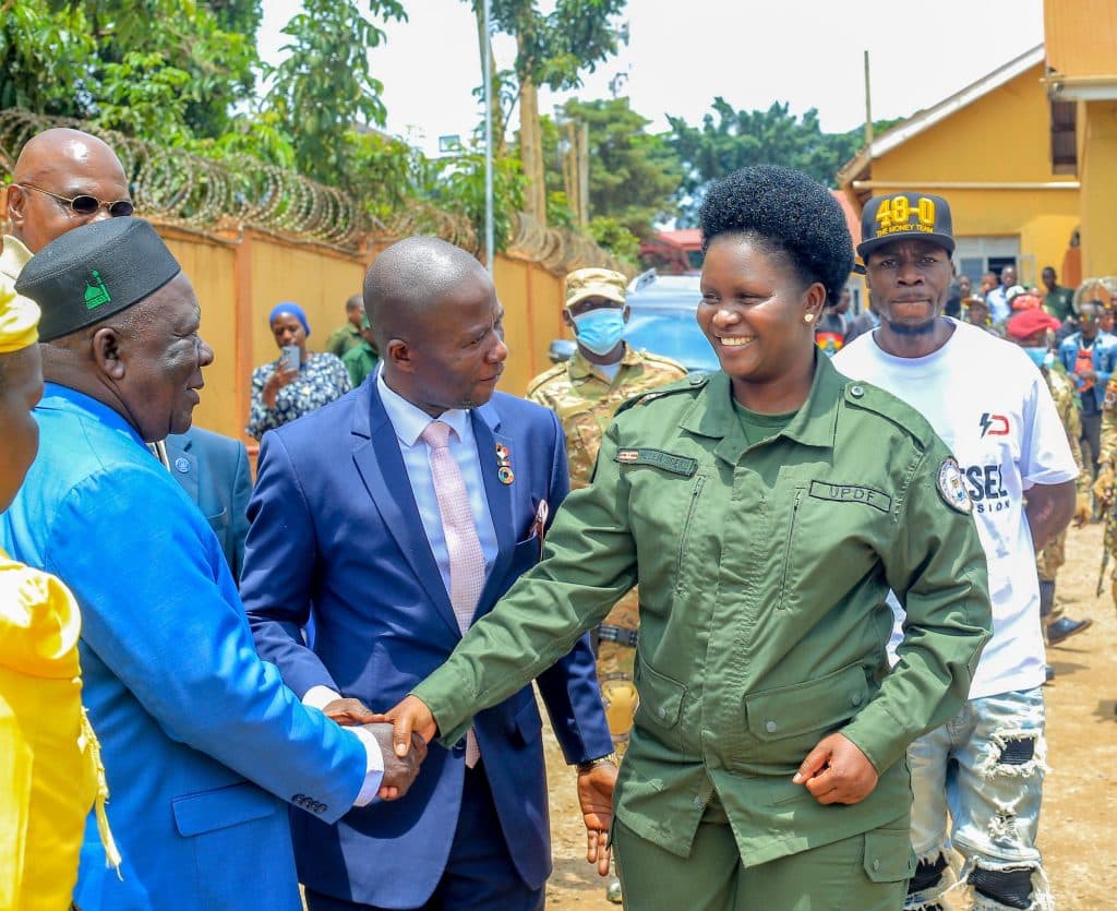 The Commissioner of the National Secretariat for Patriotism Corps (NSPC), Ms. Hellen Seku(R).