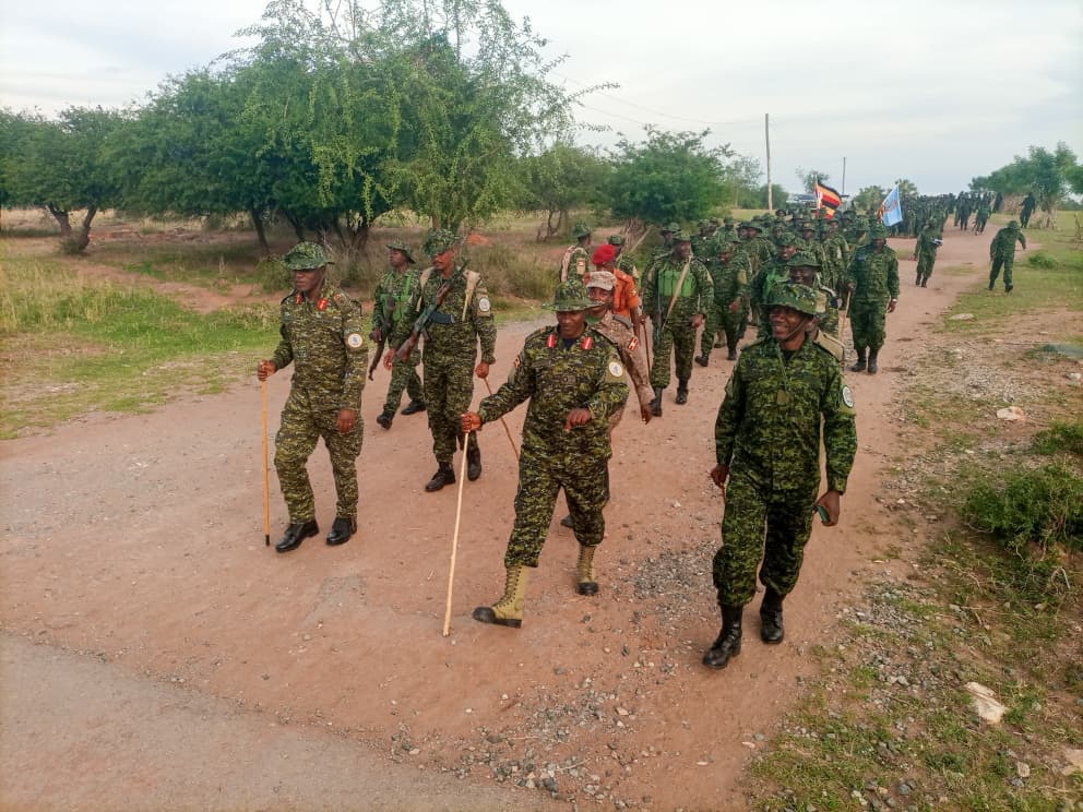 UPDF Marines Stage 30km Readiness March in Buliisa