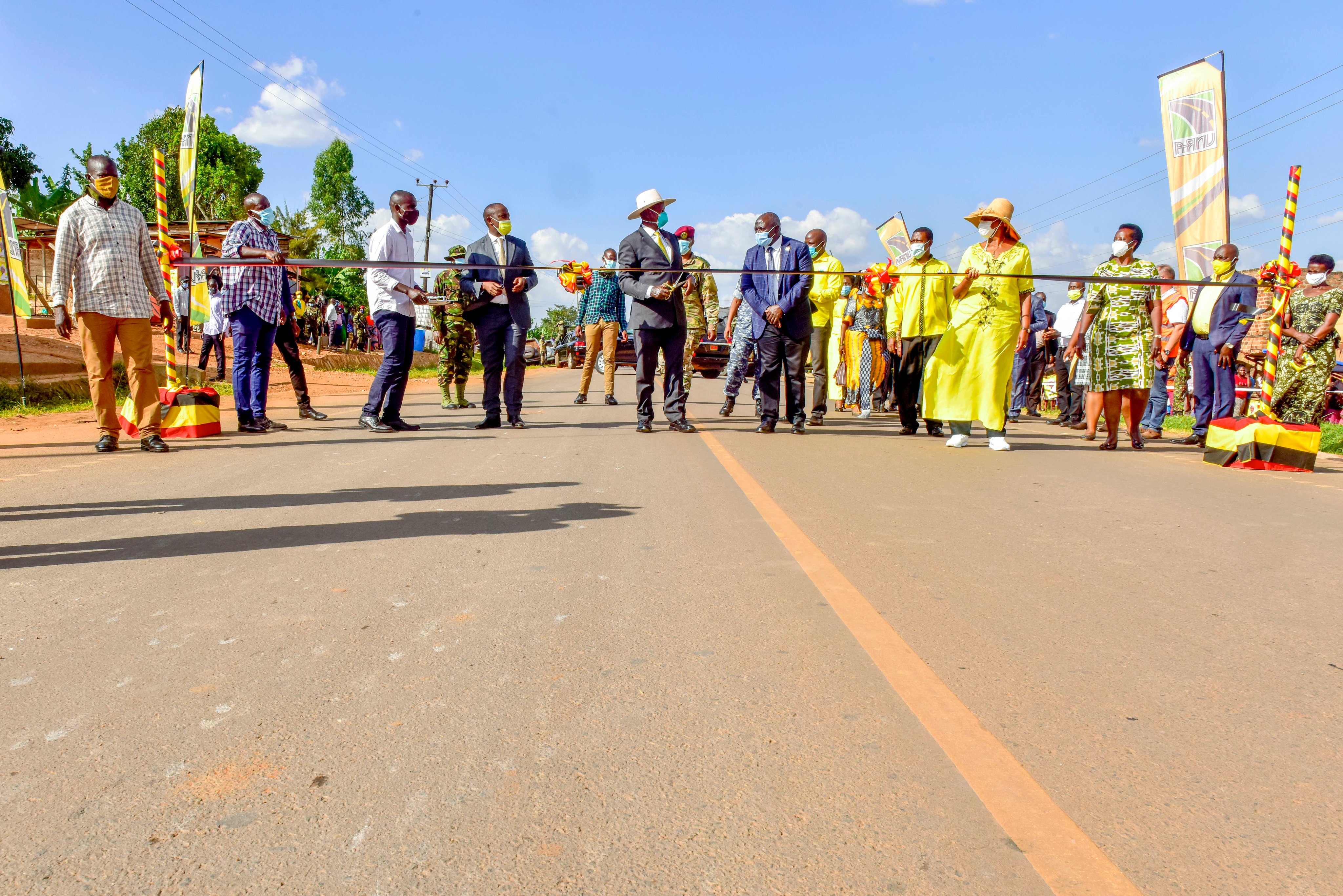 President Museveni at the commissioning of the road