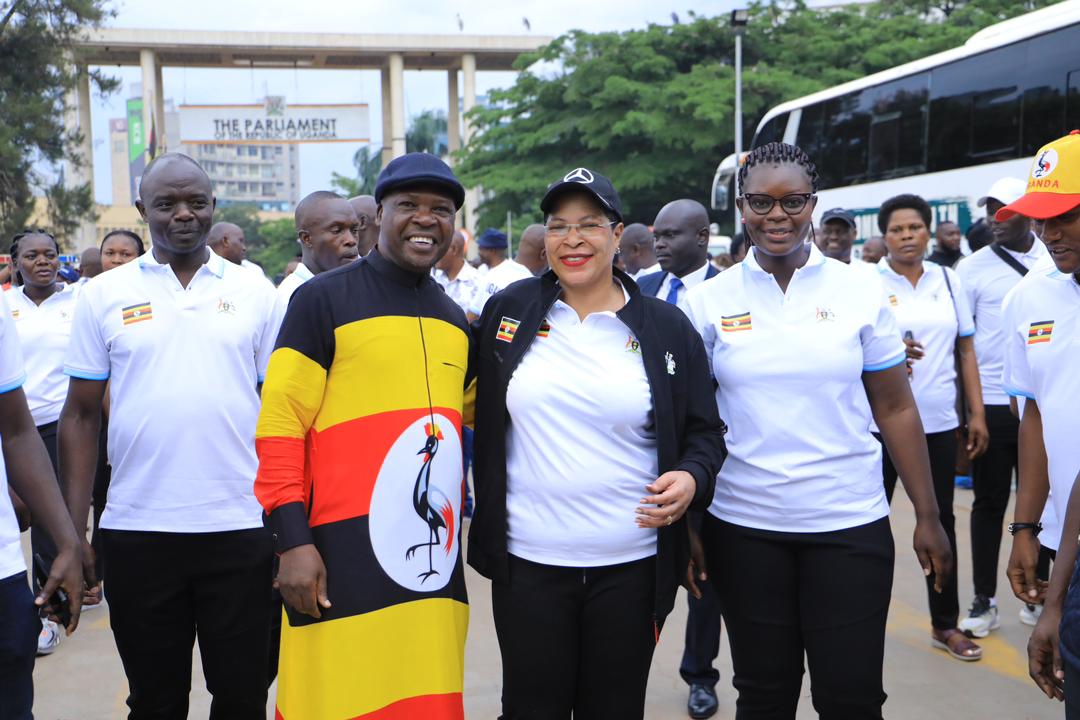 Speaker Anita Among after flagging off the Parliament team for EAC games