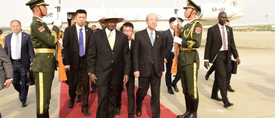 President Museveni recently arrives in Beijing for the Foram on China-Africa Cooperation (FOCAC) meeting .PPU Photo