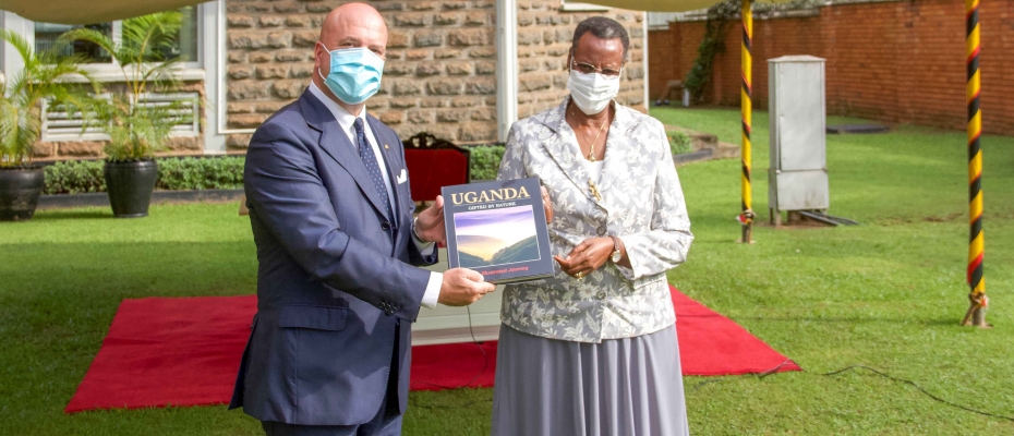 Janet Museveni with the ambassador